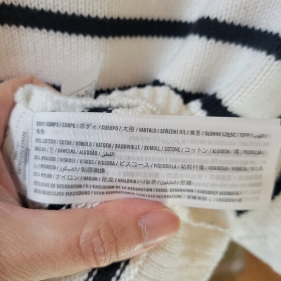 ❤️ 3 for $35 Abercrombie & Fitch Madeline crew Striped Sweater Tee XS oversized - Picture 6 of 7